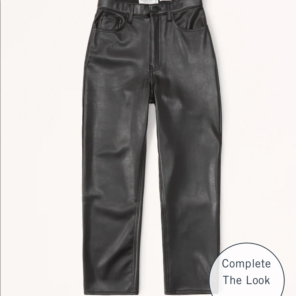 Abercrombie vegan leather straight pants - Picture 2 of 4